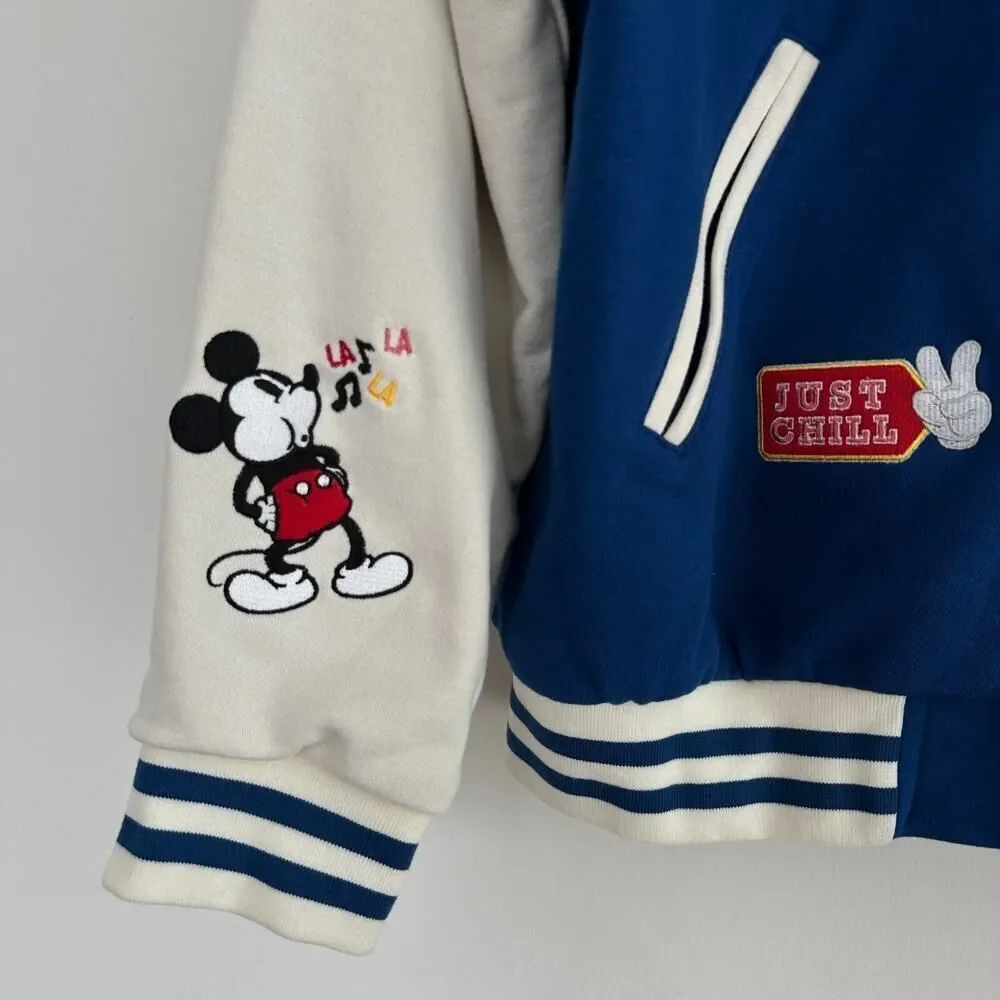 Disney Varsity Jacket Mens Large Bomber Letterman Mickey Mouse‎ Patch Hong Kong